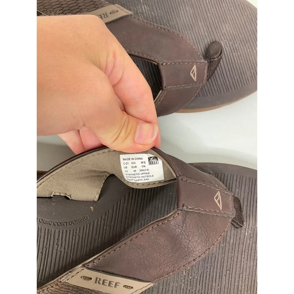 Reef Santa Ana Mens Brown Flip Flop Sandals Size 12 Water Friendly Thong Shoes
